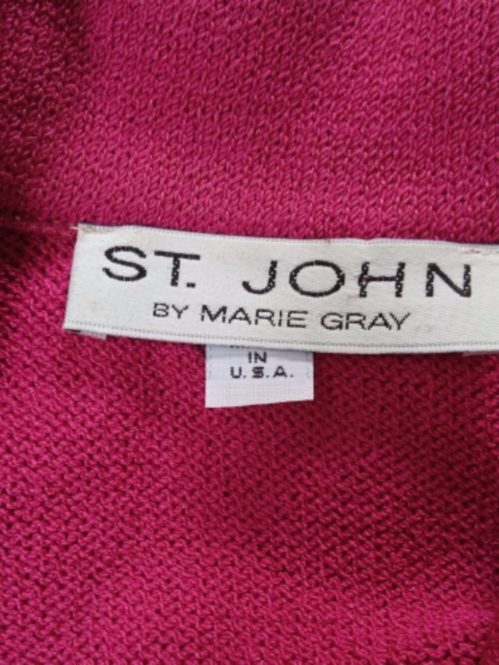 St. John by Marie Gray Magenta Pink Santana Knit Gold Button Blazer | Size 6 - Picture 9 of 9